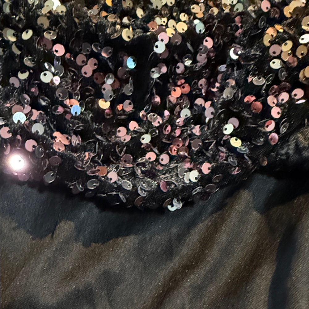 Boohoo rainbow sequin Blouson skater dress NWT size 14 - Picture 6 of 11